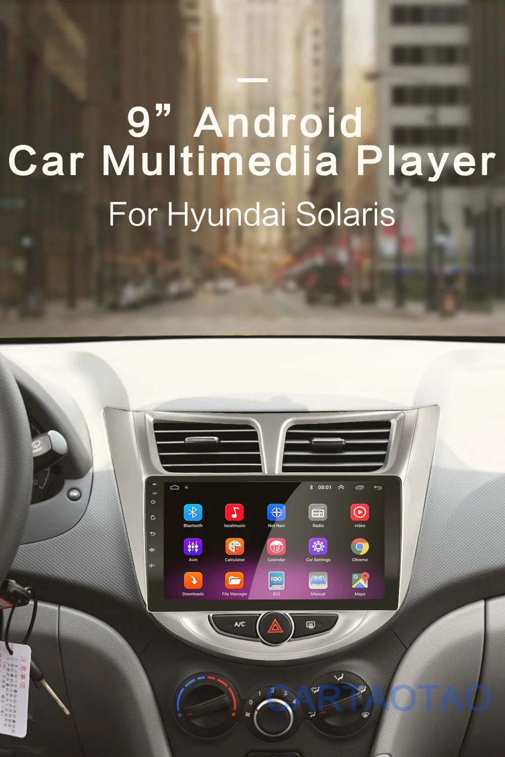 9 ''2 din Android 8,1 автомобильный dvd-плеер для современного Solaris accent Verna 2011- радио рекордер Gps wifi usb DAB+ аудио