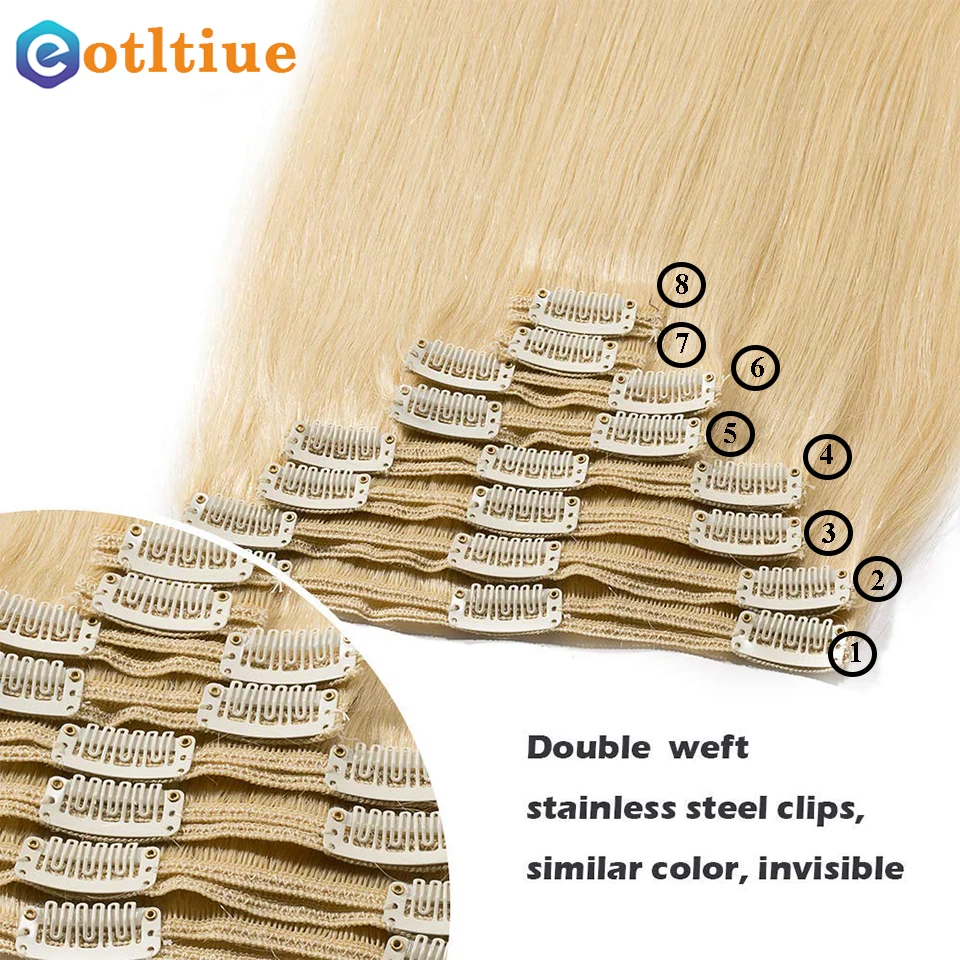 Женские накладные волосы на клипсе eotлтиуэ натуральные человеческие без