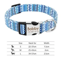 personalized dog collar laser engraved metal buckle reflective dog bell collar with adjustable neck size pet accessories supply