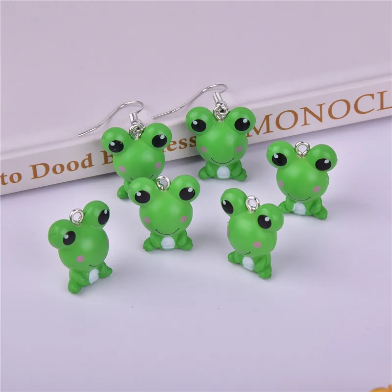 

10pcs 3D frog Resin Charms Pendant Earring Bracelet DIY Necklace Jewelry Making