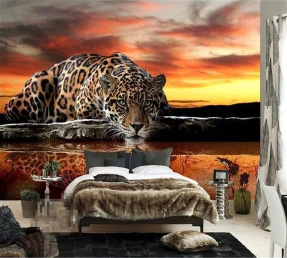 Обои beibehang на заказ высокое качество современная мода Леопардовый принт шелк