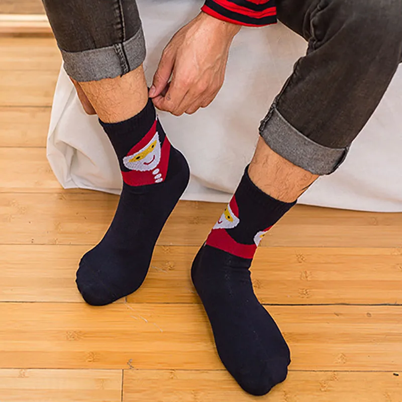 

3 pairs High Quality Combed Cotton men socks Happy Couple socks women Middle Tube socks Size EUR36-44