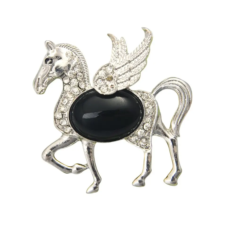 Женский кулон в виде единорога с кристаллами и крыльями лошади чакра для йоги
