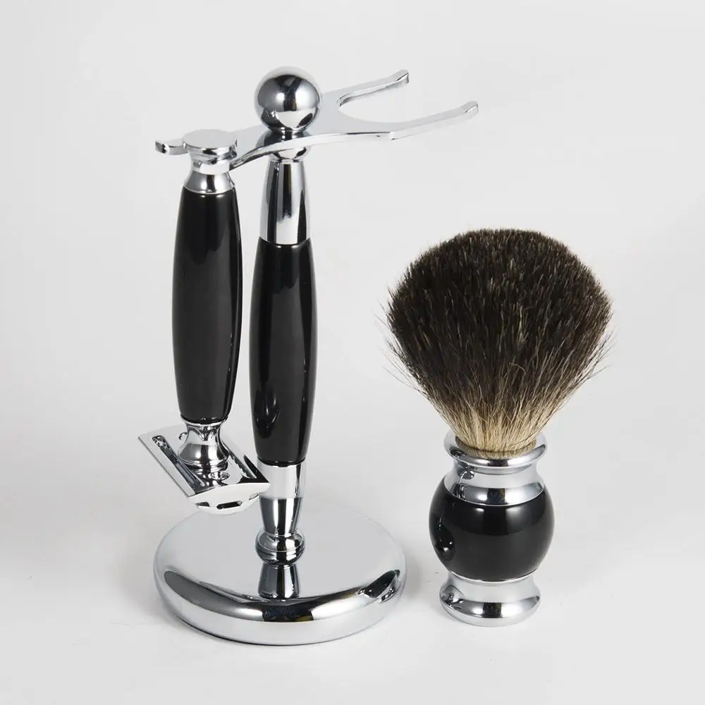 Мужская бритва в стиле ретро ручная Безопасная набор ножей + 1 держатель щетка