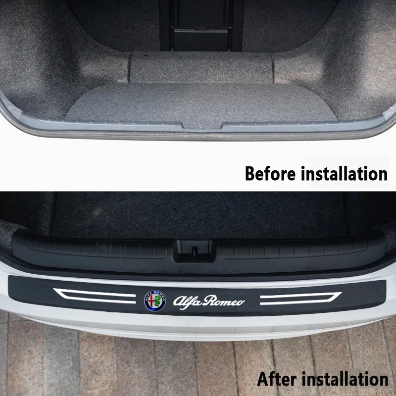 

Car Rear Trunk Sticker Carbon Fiber Protector Car Trunk Guard Plate Film For Alfa Romeo giulia stelvio giulietta 159 147 156 166