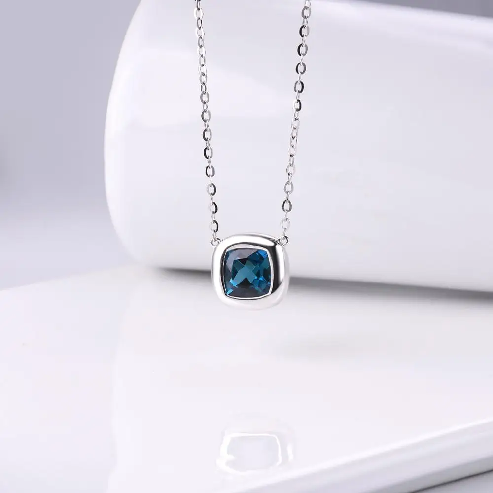 LP 7 мм натуральный синий топаз ожерелье для женщин белый драгоценный камень