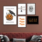 Осенний художественный постер на Хэллоуин, абстрактные принты черепа, тыквы, жуткая Настенная картина на холсте, картина для детей, гостиной, домашний декор