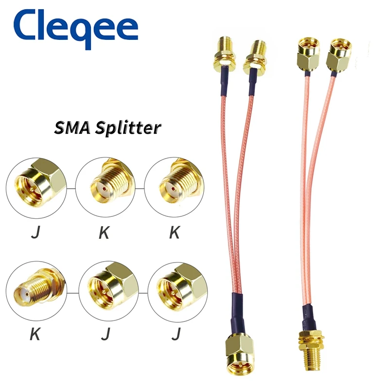 

Кабель-удлинитель Cleqee SMA (папа)-2X (мама)