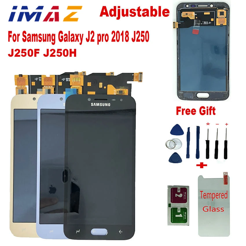 Регулируемый ЖК-дисплей IMAZ для SAMSUNG Galaxy J2 Pro 2018 J250 J250F J250G сенсорный экран
