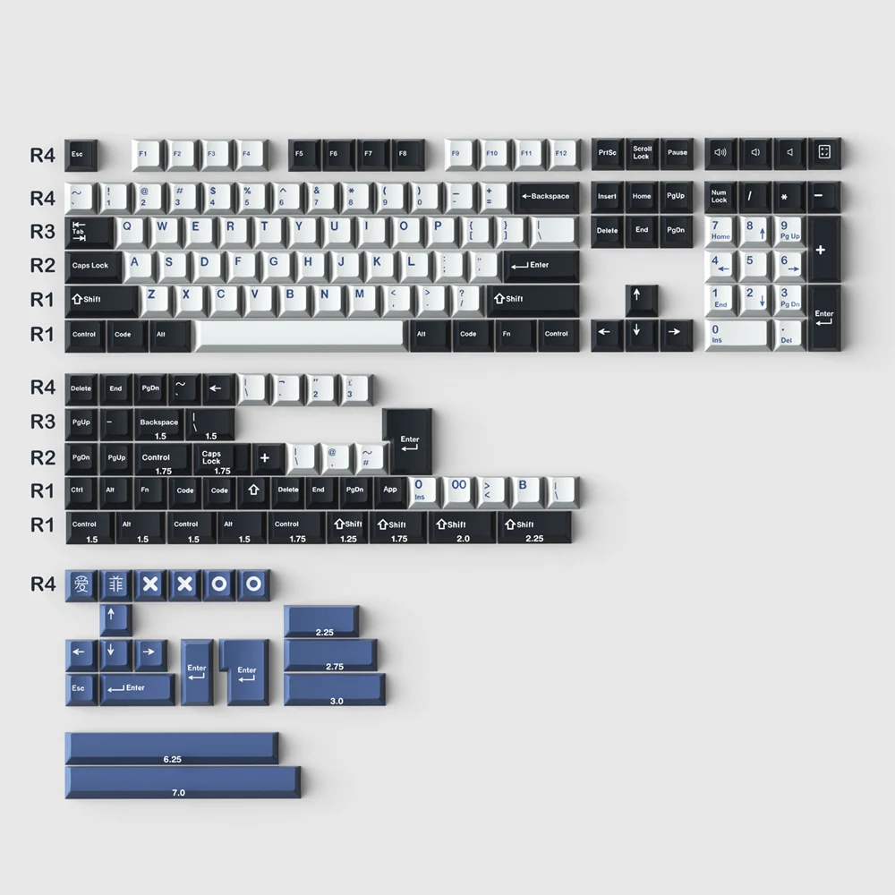 

GMK Arctic Clone 173 Keys Cherry Profile Double Shot Keycaps For ANSI ISO Layout Keycap For GMMK Pro Mechanical Keyboard