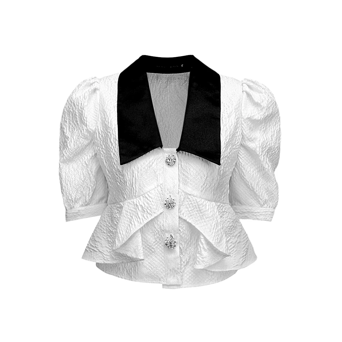 

Skirt Women Suit 2021 Summer French Style Puff Sleeve Buton Up Shirt Crop Top+High Waist Slim Pettiskirt Two-Piece Sets Suit