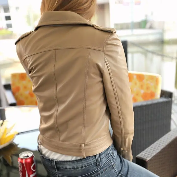 

Genuine Leather Jacket Women Fashion Casual Real Sheepskin Slim Fit Motorcycle Zipper Ladies Coat Female 2020 New Autumn Winter