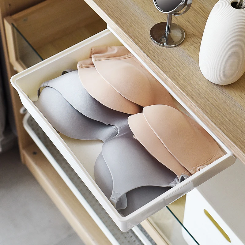 Self Stick Hidden Organizer Storage Box Under Desk Drawer Holder Stationery Case Makeup Sundries Shelf Pencil Pen | Дом и сад