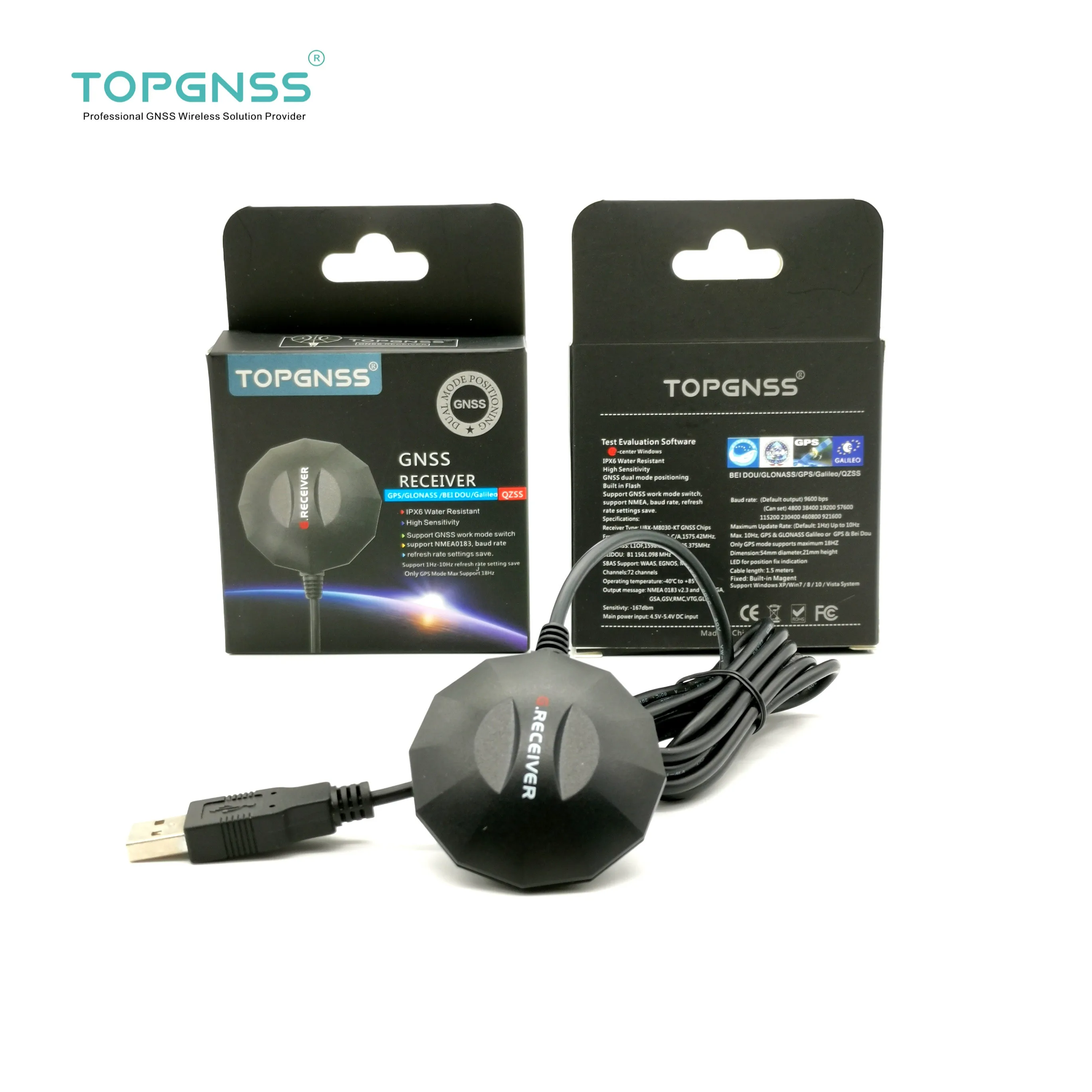 USB GPS GLONASS приемный модуль антенна GNSS100G GNSS антенный приемник TOPGNSS | Автомобили и