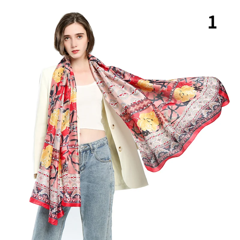 Новинка весна/лето шарф шаль новые шелковые атласные шарфы с Мозаичным принтом