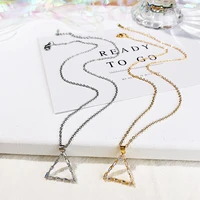 fashion new zircon clavicle chain jewelry women summer diamond necklaces triangle pendant accessories girl gift