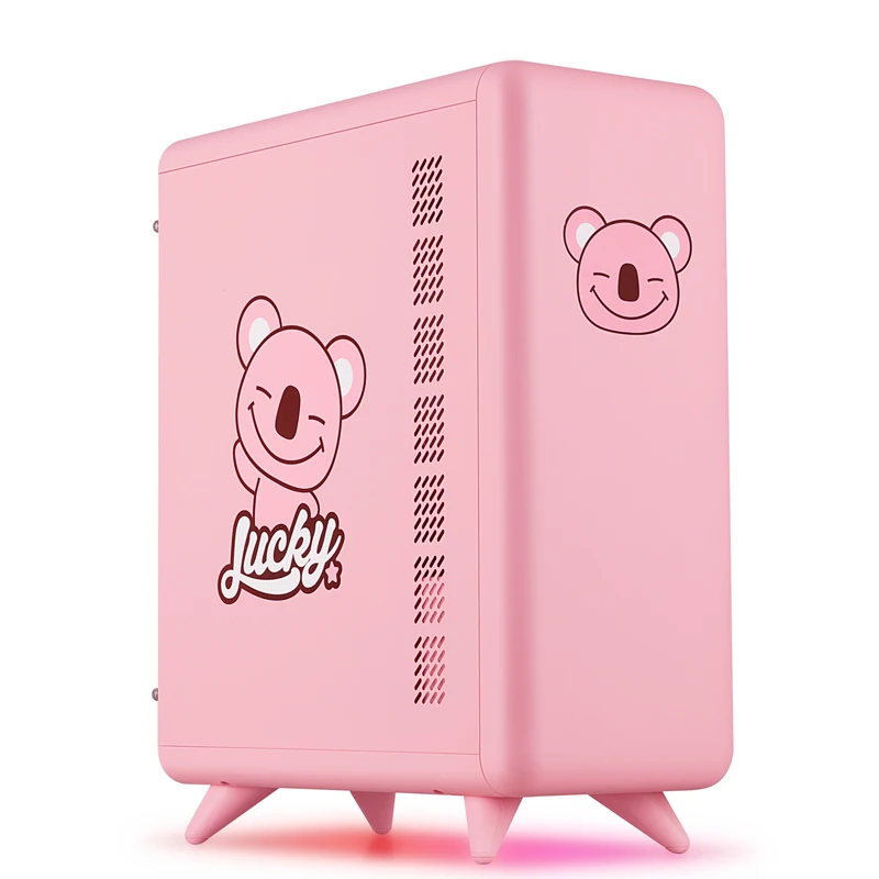 Cute Pocket Computer Case Desktop Mini-Host Box Shell Pink Simple Office MATX Case sff pc case gaming pc case metalfish pc tower