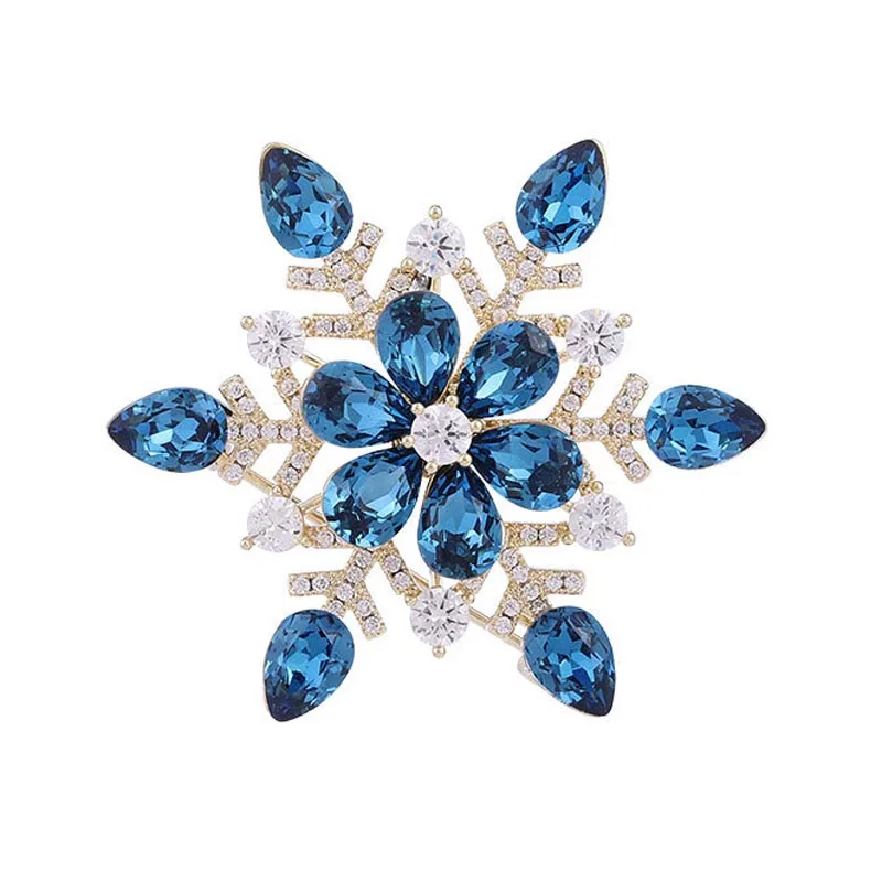 

Fashion Sparkling Cubic Zirconia Spinning Snowflake Christmas Brooches For Women High Quality Female Suit Lapel Pins Jewelry