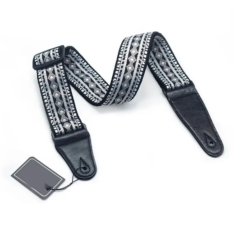 

Colorful Embroidery Adjustable Guitar Strap for Bass Electric & Acoustic Guitar W8EE