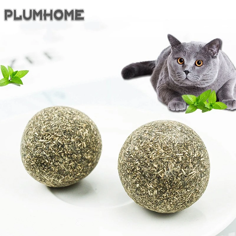 

Pet Cat Natural Catnip Treat Ball Cat Chasing Activity Ball Pet Food Snacks Grass Ball Play Cats Refreshing Excitement