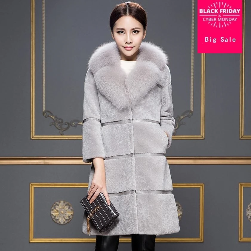 

S-XXXL размера плюс зимняя женская импортная куртка с воротником из искусственного меха лисы высококачественное Женское пальто для отдыха wj183