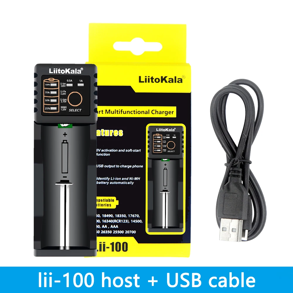 Liitokala Lii-100 lii-202 18650 Батарея Зарядное устройство для 26650 16340 RCR123 14500 LiFePO4 1.2 В Ni-MH Ni-Cd