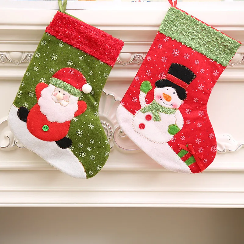 1 шт. рождественские подарочные сумки чулки украшения для дома Санта Снеговик