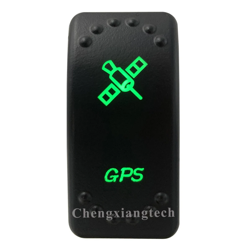 5-контактный выключатель SPST кулисный для автомобиля лодки GPS зеленый