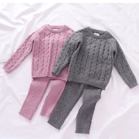 toddler baby girls clothes sets kids 2pcs winter knitting pullover sweaterpants boys tracksuits pajamas for children clothing