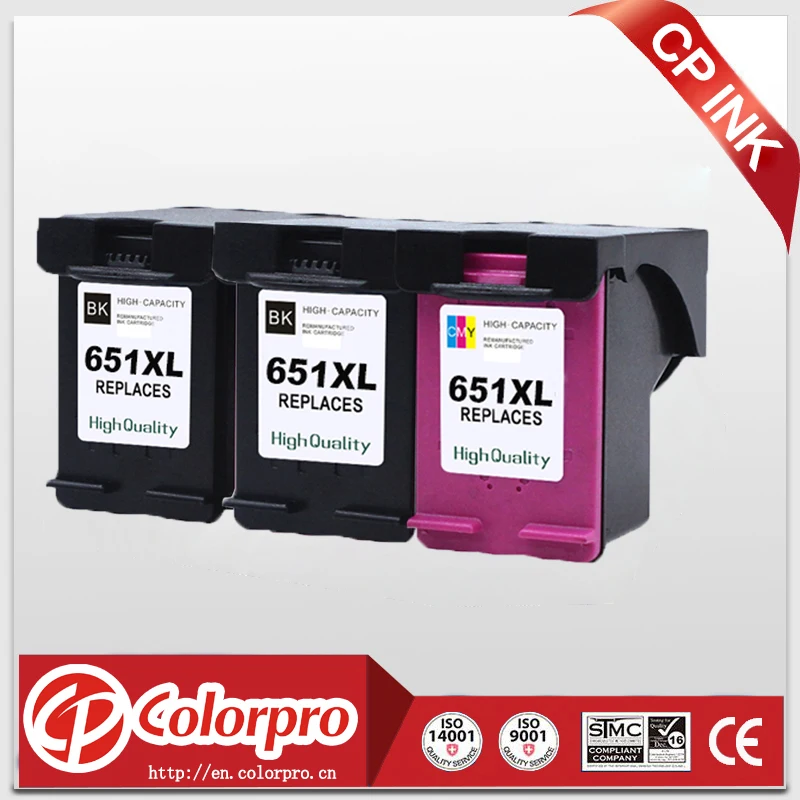 2BLACK AND 1COLOR CP 2PK 651 Замена для hp 651 651XL чернильный картридж для hp Deskjet 1115 2135 2136 2138, Advantage 5575 5645, принтер officejet 202 - Цвет: 2BLACK AND 1COLOR