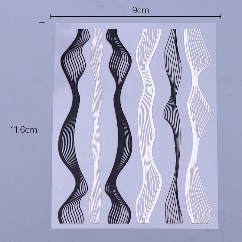 

1PC Gold Black 3D Nail Sticker Lines Stripe Geometric Heart Self Adhesive Slider Papers Nail Art Transfer Stickers Decorations