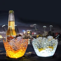 new waterproof led ice bucket nightclub bar party champagne wine bucket 6 color transparent light wine barrel 5 color optional