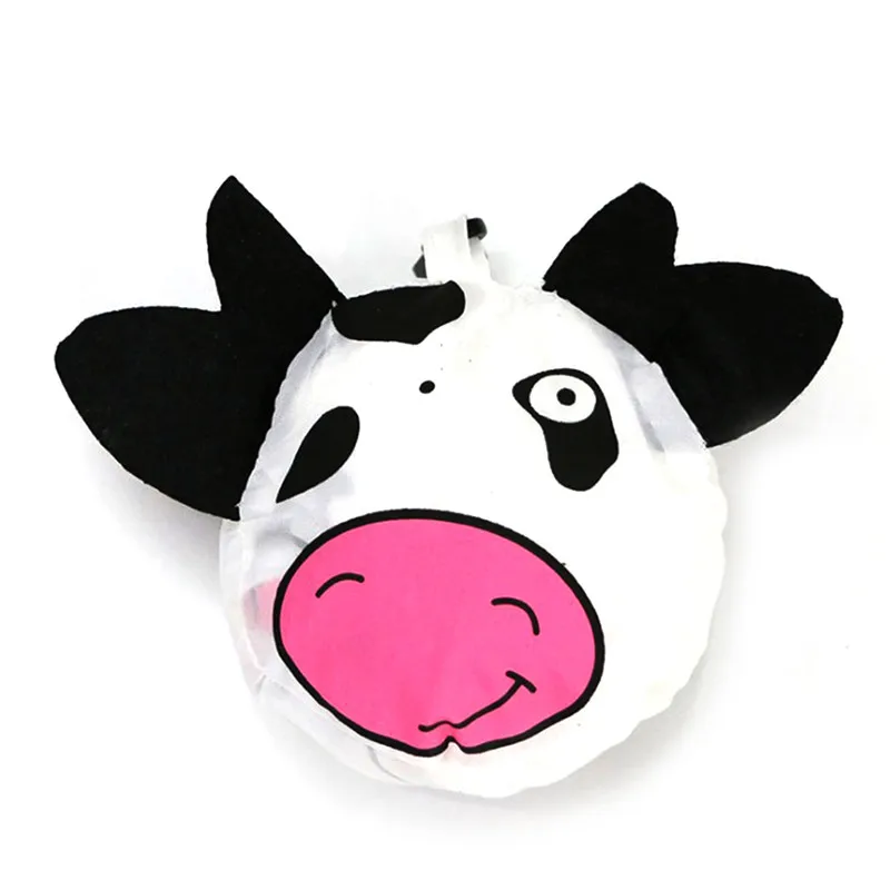 cow 1 шт. милые Мультяшные животные напечатаны многоразовые хозяйственные сумки для путешествий Складная сумка для хранения сумка для покупок Эко сумка для женщин девочек - Цвет: cow