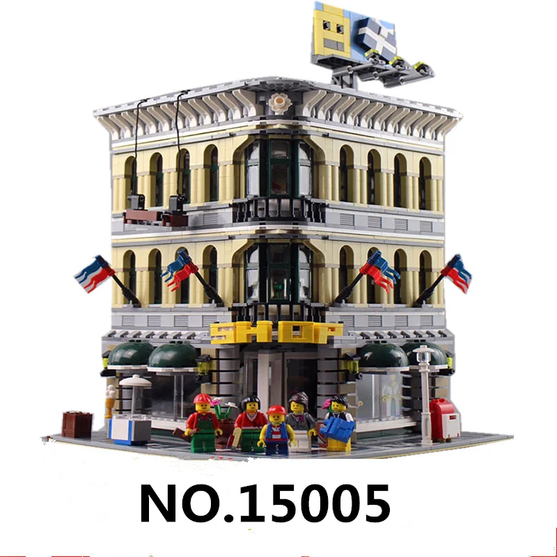 Lepinblocks KING 16001 16060 city street creator Гарри городской замок строительные блоки кирпичи 10211 10211 10246 Рождественская игрушка подарок - Цвет: 15005(84005)