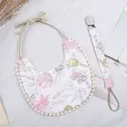 Детская Соска с зажимом цепочка детский хлопковый льняной нагрудник идеальный подарок для новорожденного