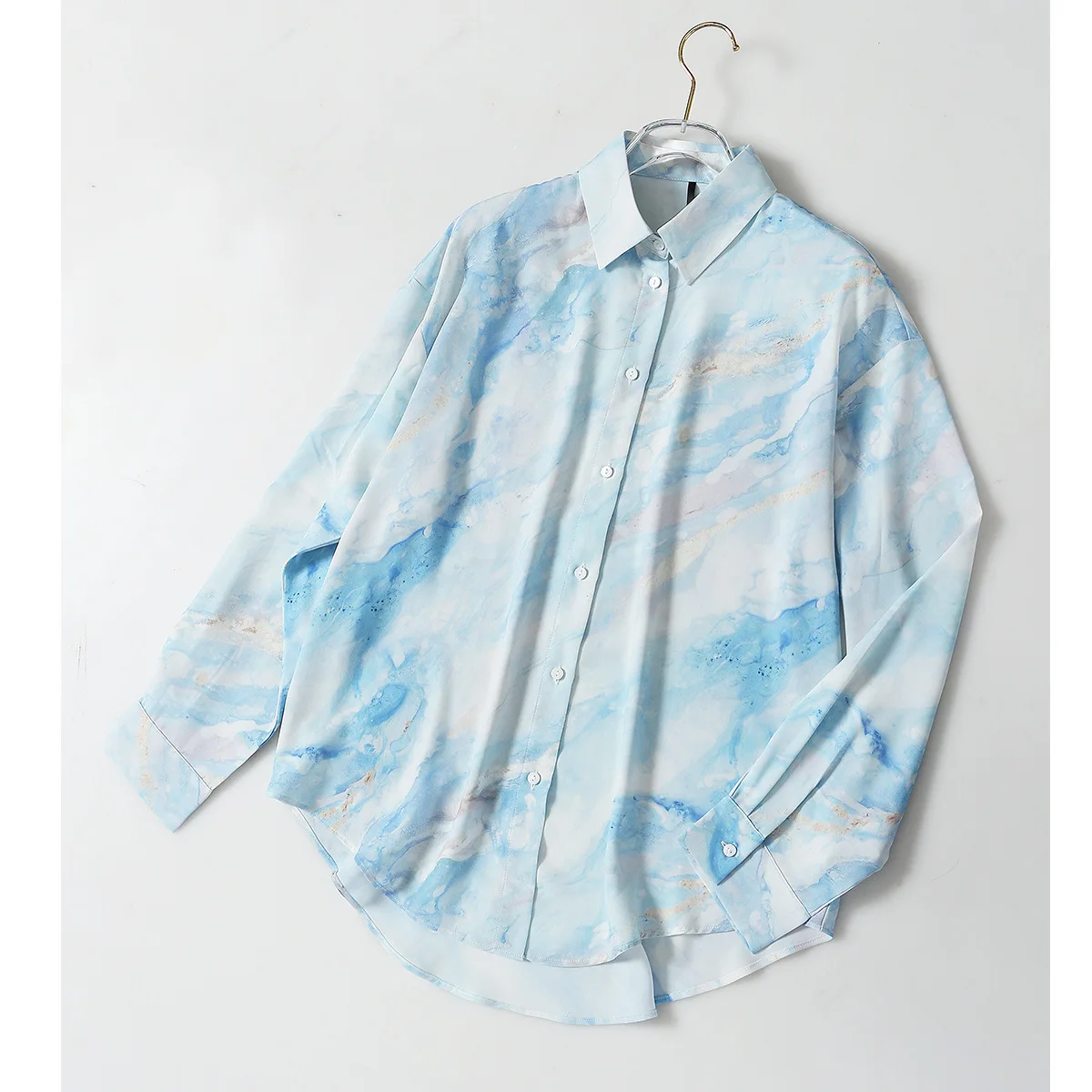 

TVVOVVIN Women Shirt Long Sleeve Printing Woman Blouses Shirts Vintage Casual Color Matching Printing Tops Blouses Fashion JN82