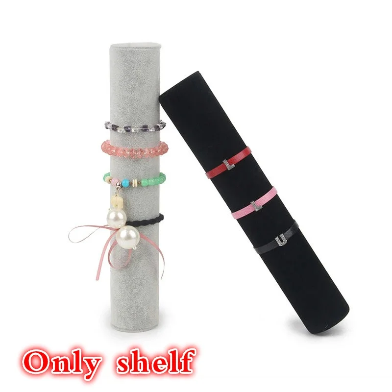 

Высококачественная Подставка для хранения ювелирных изделий, черный, серый бархатный органайзер для демонстрации браслетов