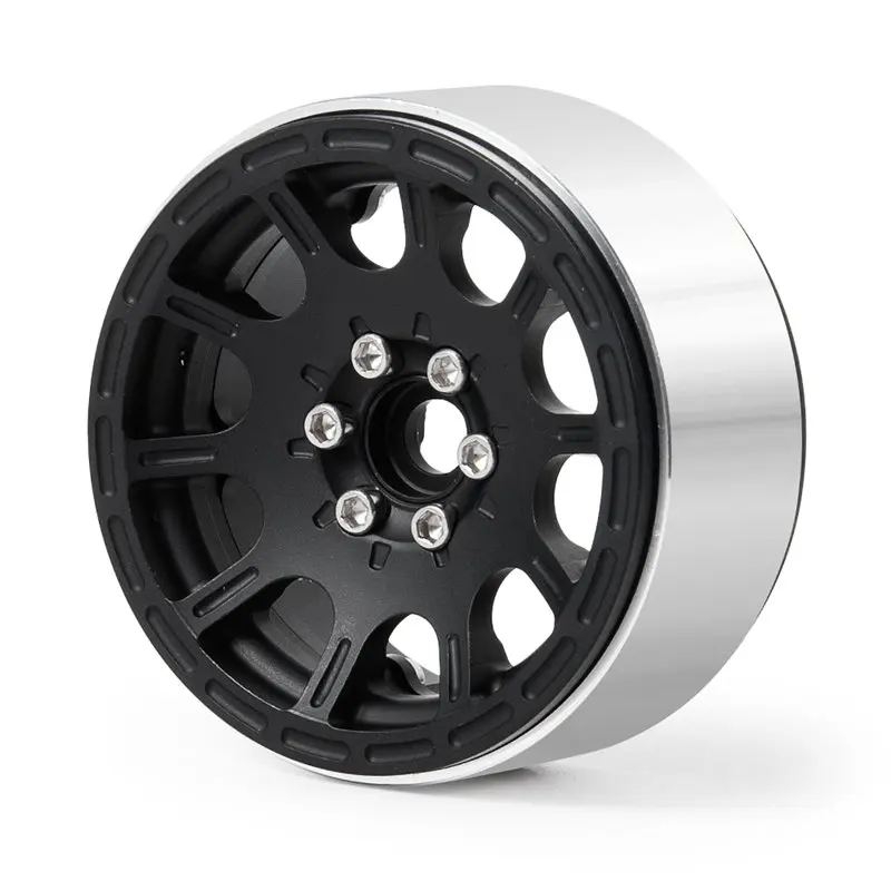 Black 1pcs Алюминиевый сплав Beadlock 2," обод колеса концентратор для 1/10 RC Гусеничный осевой SCX10 Wraith 90018#25 - Цвет: Black 1pcs