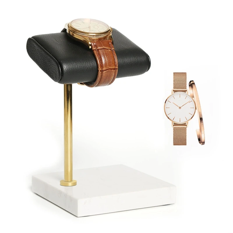 

Leather Watch Organizer Display Stand Marble Base Watch Stand Holder Jewelry Bangles Rest Organizer Display Rack Present