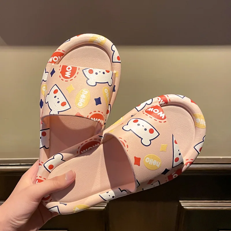 New PVC Cartoon Pattern Comfortable Slippers Men And Women Home Bathroom Bathing Couples Non-slip Home Sandals And Slippers