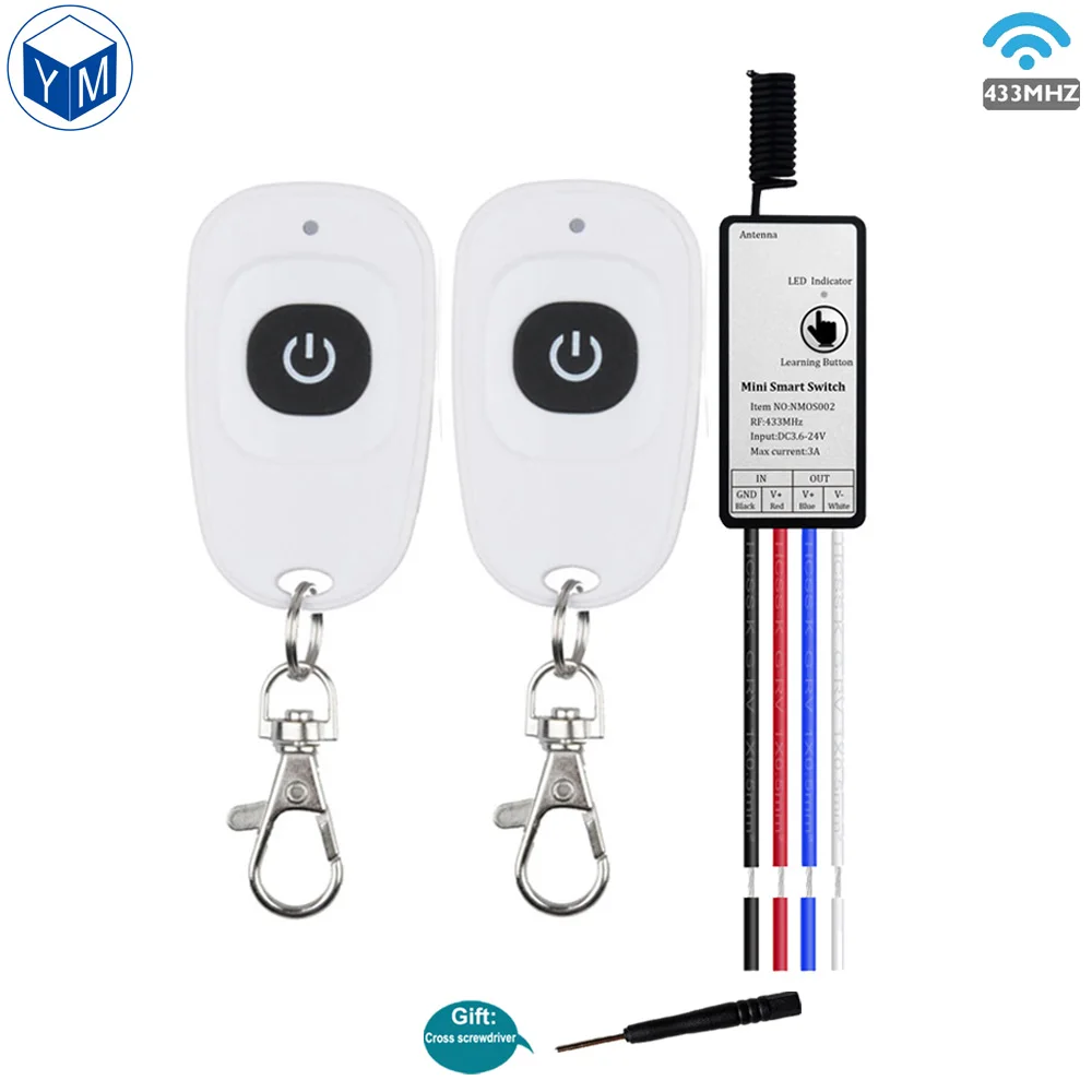 

3.7V 4.2V 5V Mini Remote Smart Switch 433Mhz MOS Contactless RF Relay Wireless Switch Motor Buzzer LED Light Lamp Remote ON OFF