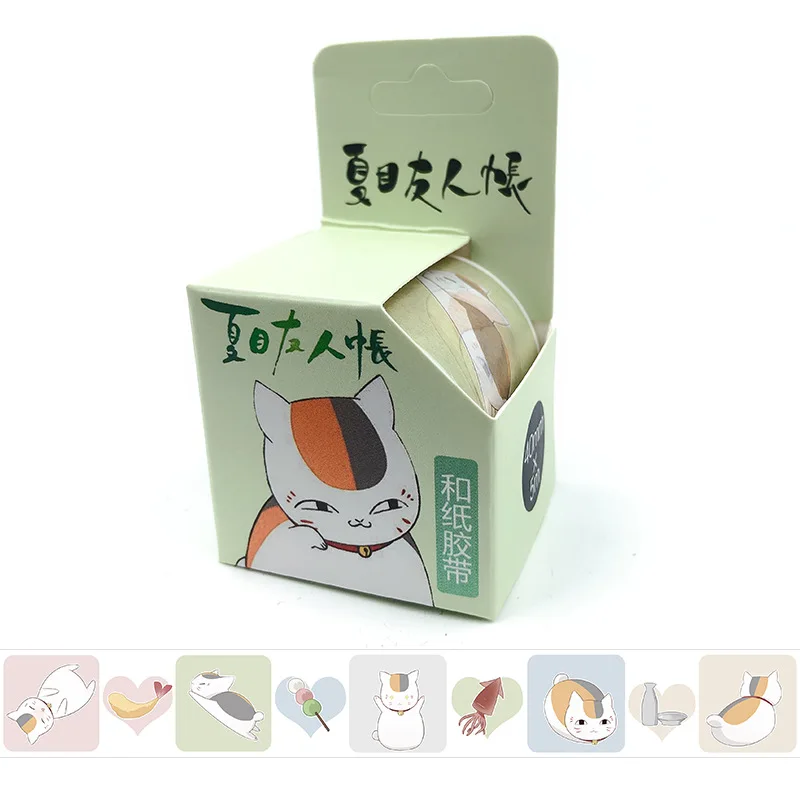 

10 boxes/lot Anime Natsume Yuujinchou masking tapes TOY Natsume Takashi Madara Washi Tape Paper Hand account stickers 5M