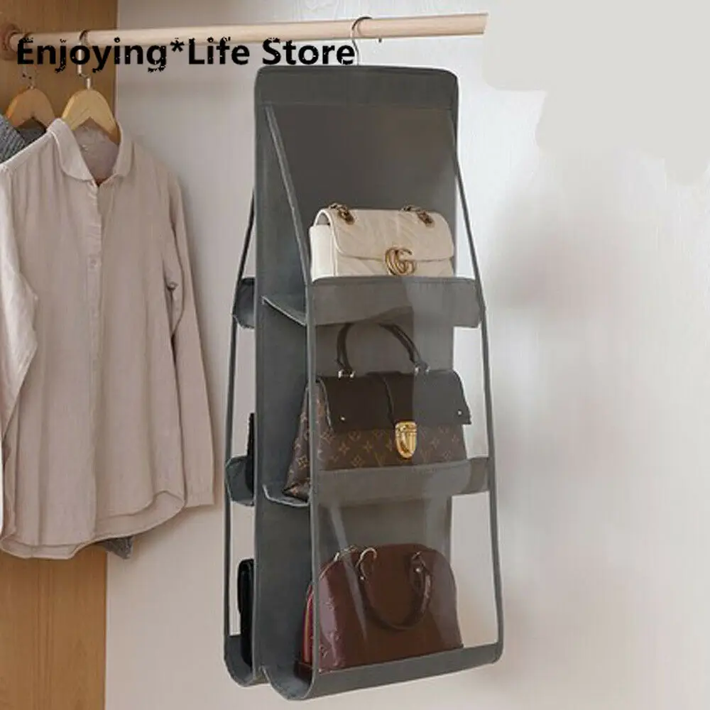 6 карманов складной висячий большой прозрачный кошелек хранилище держатель