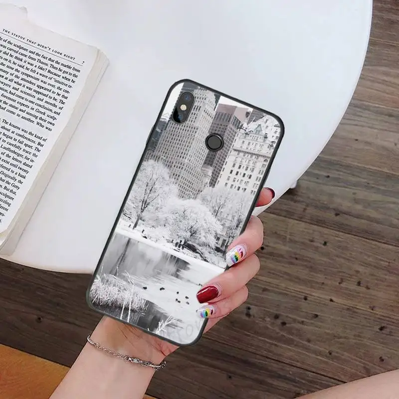 

Winter New York Central Phone Case For Xiaomi Redmi note 7 8 9 t k30 max3 9 s 10 pro lite