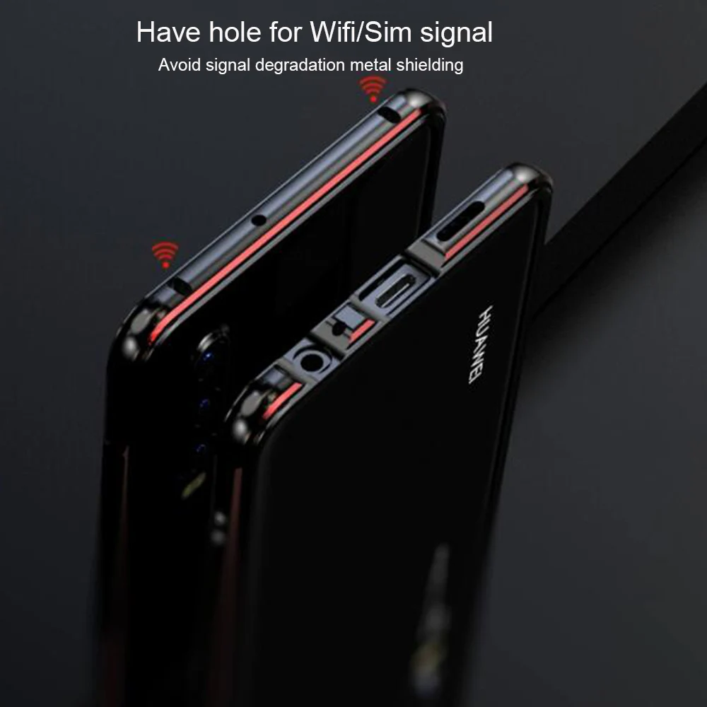 Чехол для Huawei P30 Pro роскошный оригинальный глянцевый алюминиевый бампер защитный