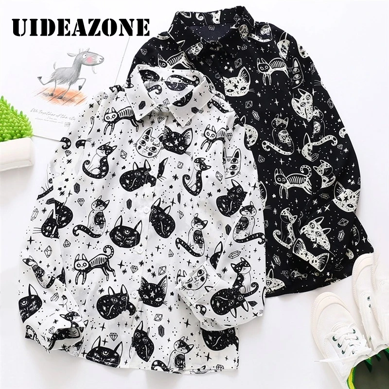 Женская блузка с длинным рукавом Харадзюку уличная одежда|Блузки| |