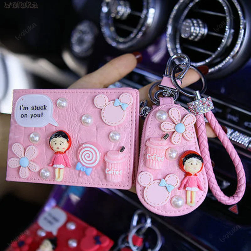 Car supplies cartoon car key bag set universal driver's license card wallet with different colors CD50 Q04 | Автомобили и