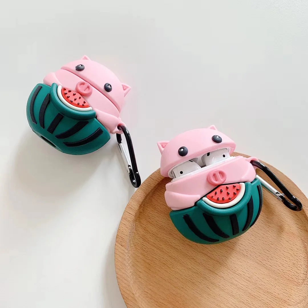 Teyomi 3D чехол с рисунком поросенка арбуза для Airpods 1/2 Чехол Мягкий силиконовый