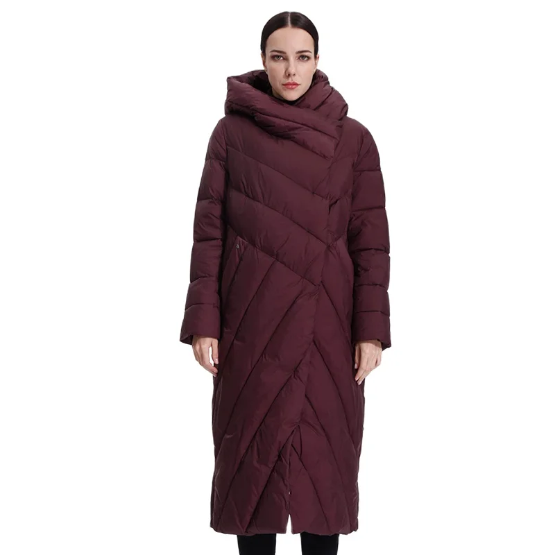 

women's long down jacket Goose parka outwear hood quilted coat female plus size Cotton Quality clothes Canada Waterproof 19-091