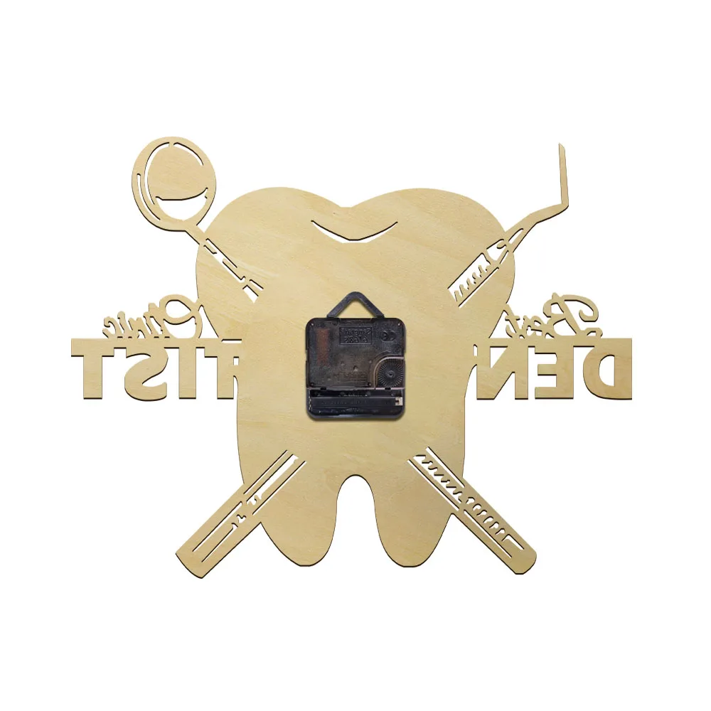 Настенные часы для стоматолога с зубами настенные из натурального дерева